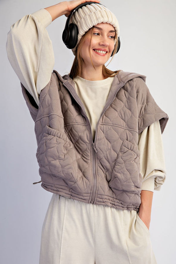 Quilted Hoodie Vest