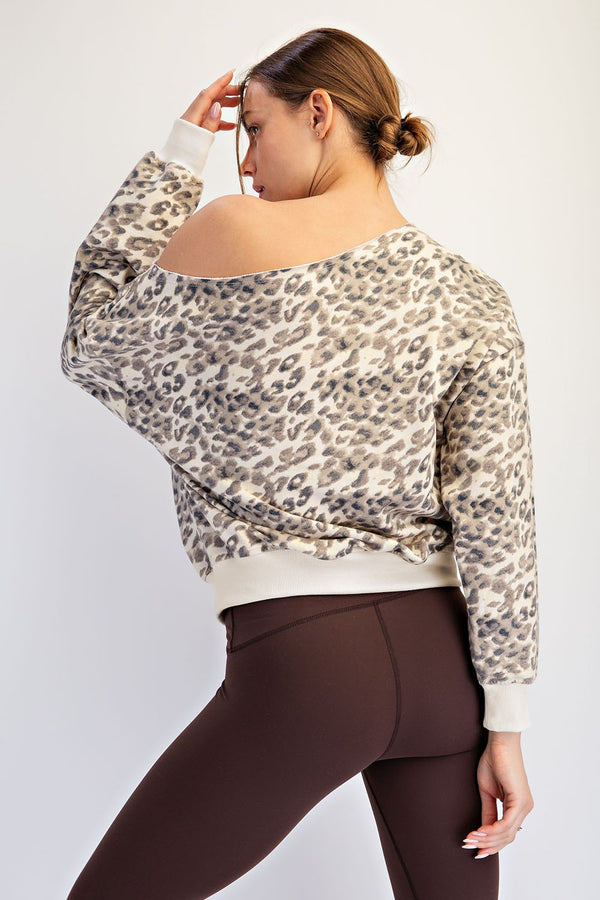 Animal Print Off Shoulder Top