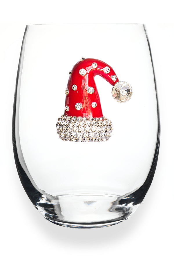 Christmas Hat Wine Glass