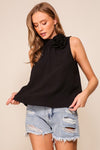 High Neck Flowy Blouse