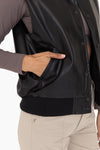 Vegan Leather Bomber Vest