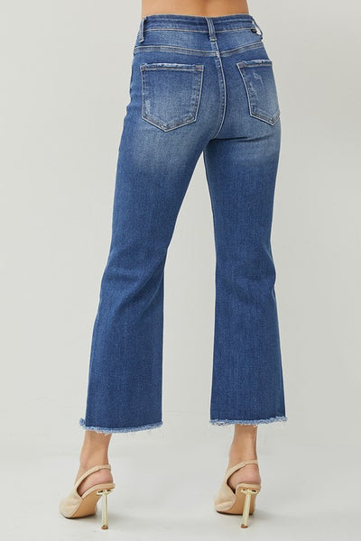 High-Rise Ankle Wide Straight Jeans