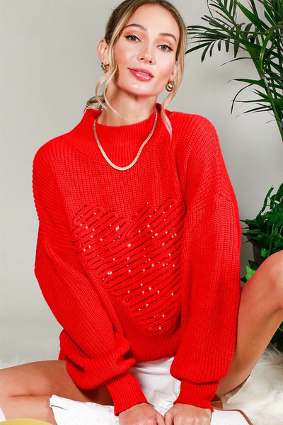 Sequin Heart Sweater
