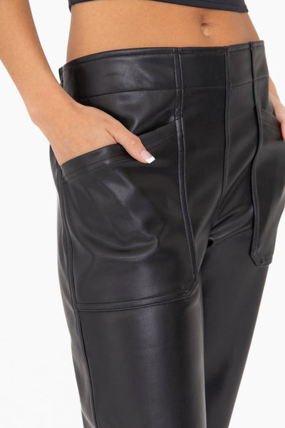 Mono B Vegan Leather Wide Pants