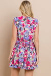 Abstract Shoulder Pad Dress