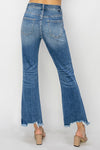 Risen Flare Fray Jeans