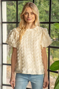 Tie Back Textured Blouse