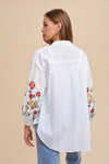 Embroidered Sleeve Loose Shirt