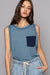 Pocket Front Sleeveless Top