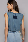 Pocket Front Sleeveless Top