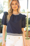 Striped Band Textured Top