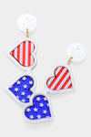 Red White & Blue Dropdown Earrings