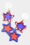 Red White & Blue Dropdown Earrings