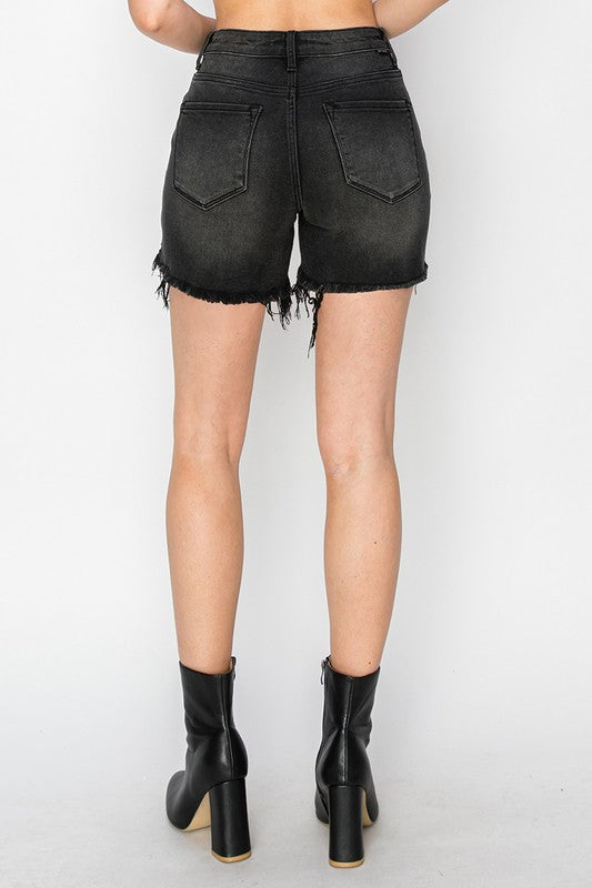Distressed Hem Shorts