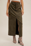 Suede Midi Skirt