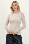 Embellished Mock Neck