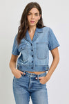 Short Sleeve Denim Top