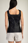 Faux Leather Square Neck Top