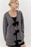 Velvet Bow Cardigan