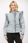Ruffle Jean Jacket