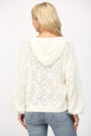 Hooded Pointelle Sweater