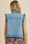 Ruffle Denim Vest