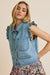 Ruffle Denim Vest