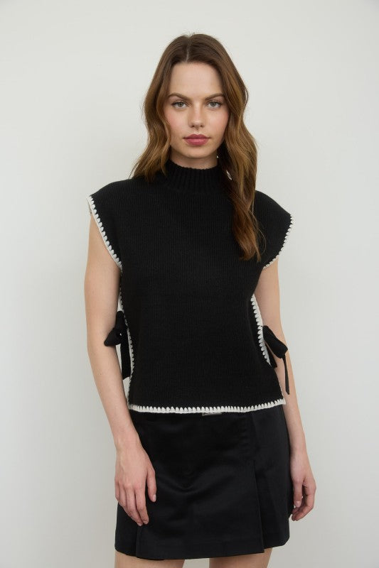 Extended Shoulder Mock Neck