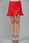 Flounce Hem Mini Skirt