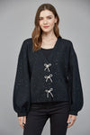 Bow Sequin Cardigan
