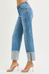 Medium Wash Wide Cuff Jeans by Risen