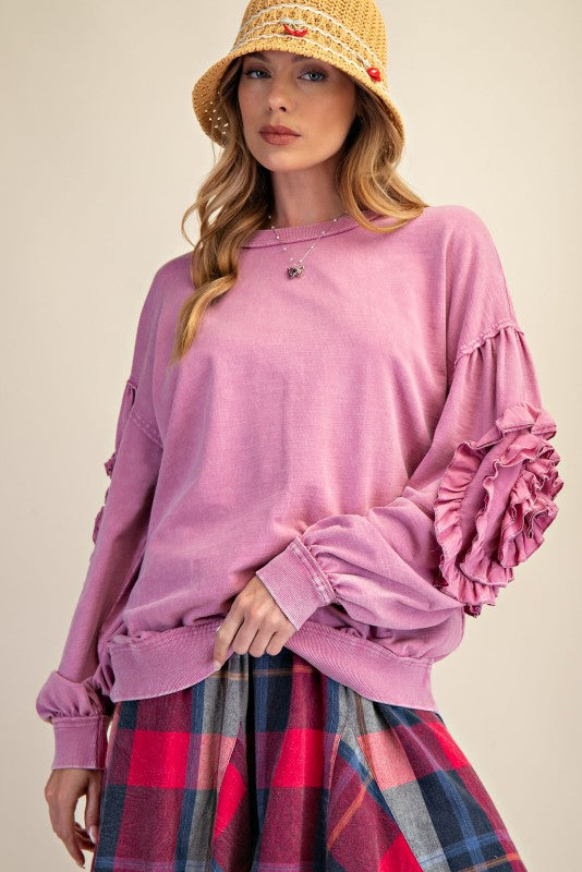 Ruffled Elbow Top