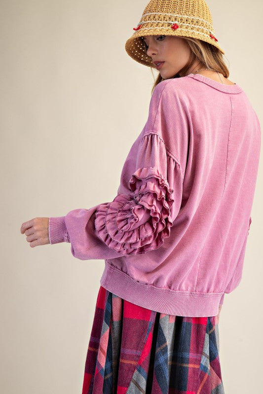 Ruffled Elbow Top