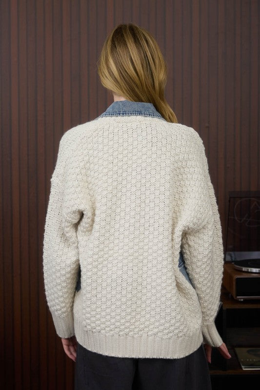 Cable and Denim Cardi