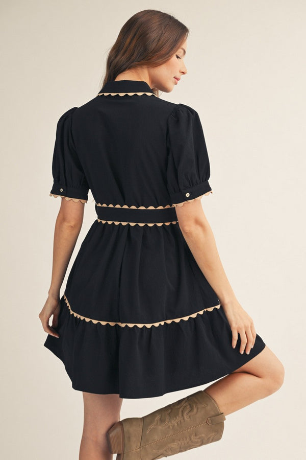 Scallop Trim Babydoll Dress