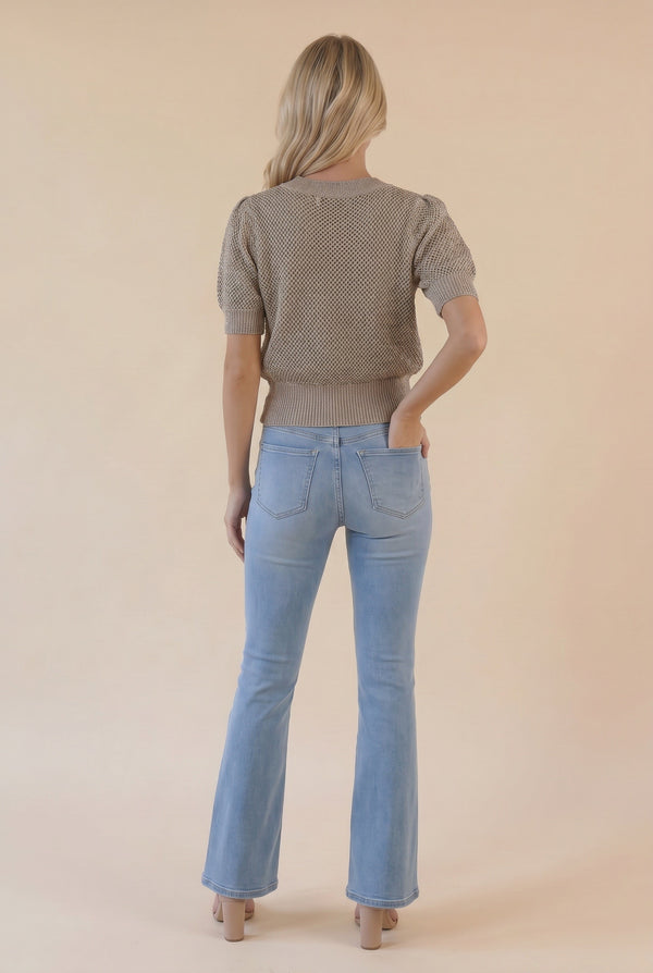 Short Sleeve Sequin Sweater