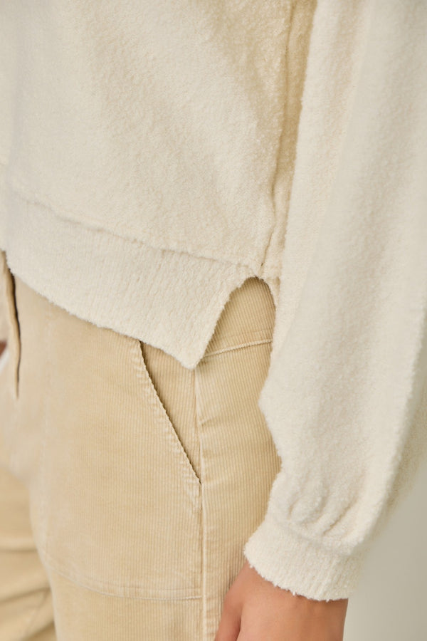 Balloon Sleeve Boucle Sweater