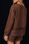 Lace Hem Sweatshirt