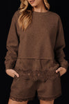Lace Hem Sweatshirt