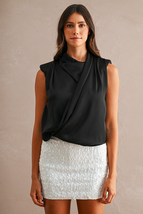 Satin Drape Top