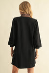 Faux Leather Accent Dress