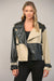 Color Block Faux Leather Jacket