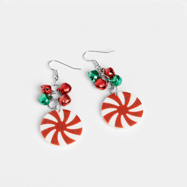 Peppermint Jingle Bell Earrings