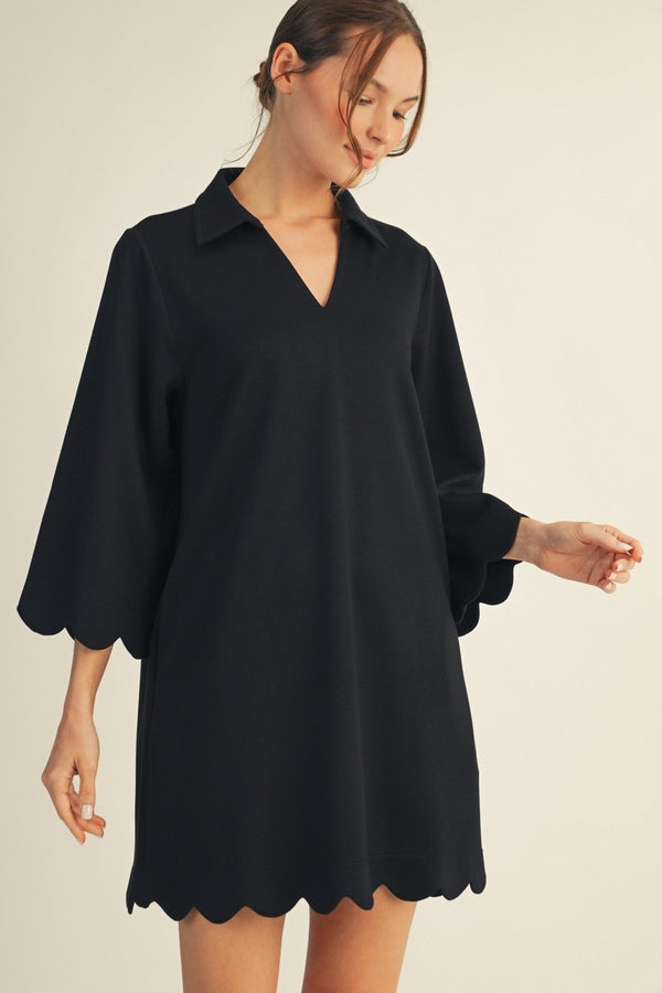 Scallop Hem Dress
