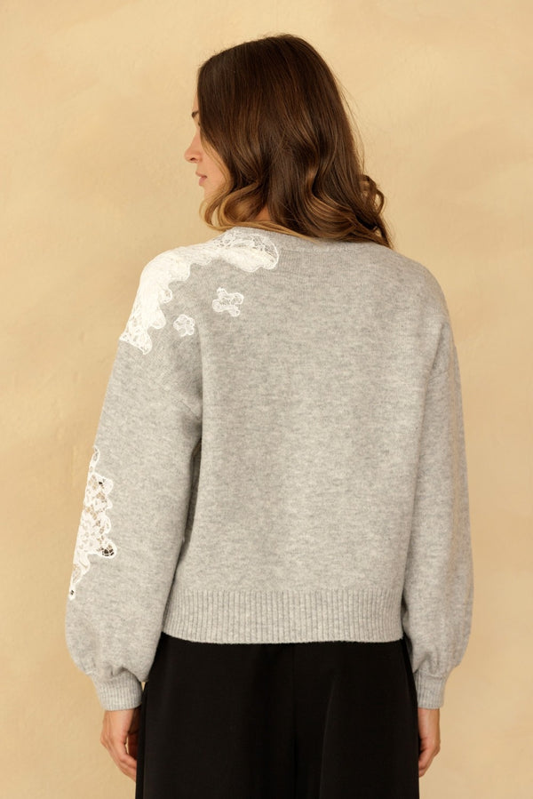 Lace Accent Cardigan