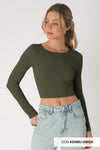 Long Sleeve Crew Neck Crop Top