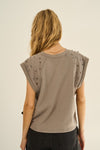 Studded Shoulder Top