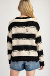 Distressed Striped Sweater