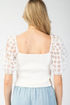 Mesh Puff Sleeve Top