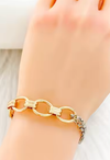 Two Tone Link and Lock Bracelet
